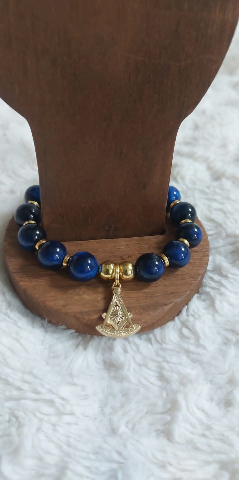Compass & Sun Blue Tiger's Eye Bracelet